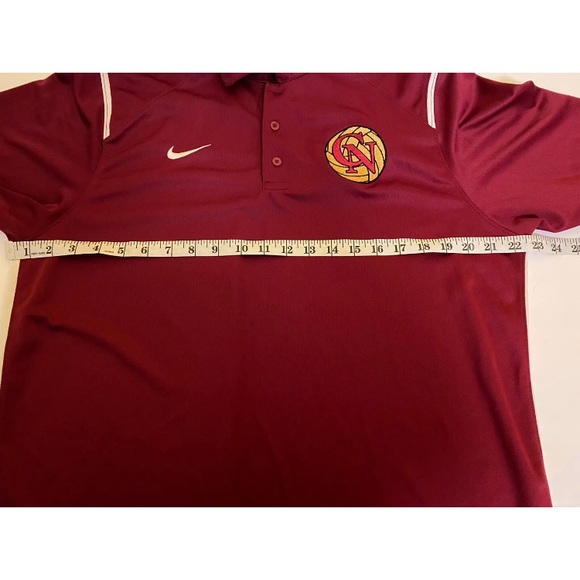 Men's Nike Dri Fit Polo Shirt Short Sleeve Size Large Burgundy & White EUC - Picture 8 of 10